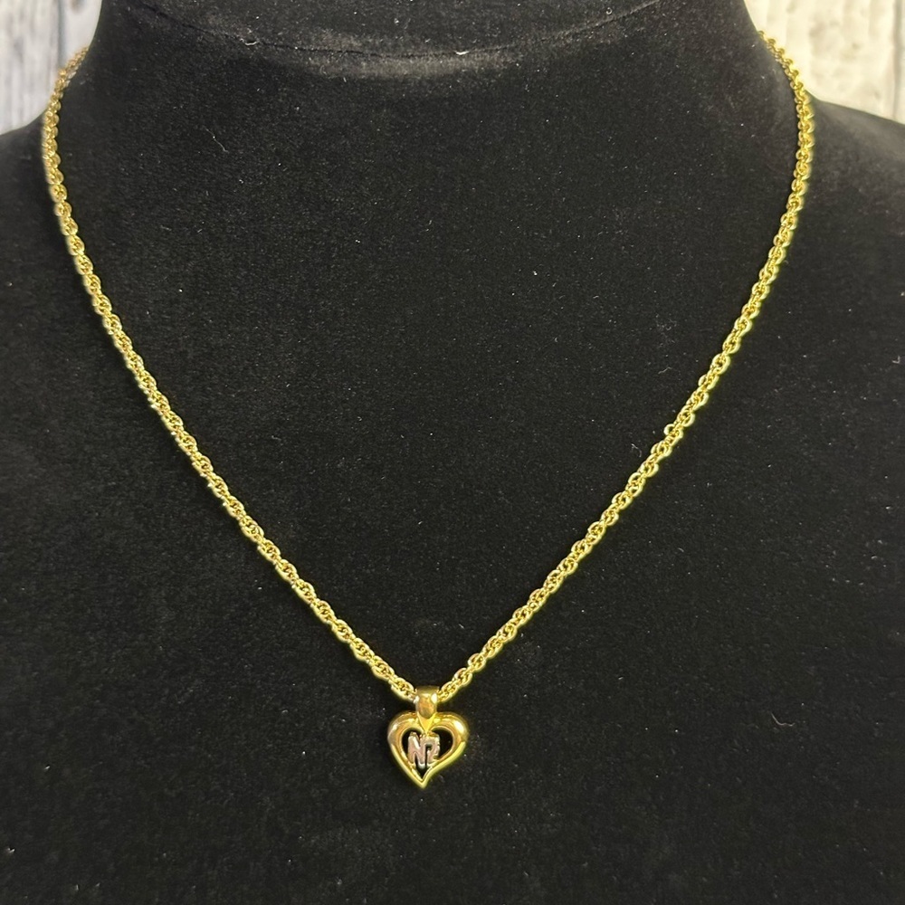 NINA RICCI gold plated heart necklace